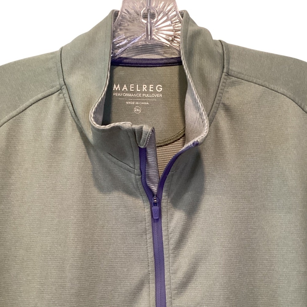 Maelreg 2XL Performance Pullover 1/4 Zip Light Green Long Sleeve Shirt